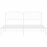 vidaXL Cadre de lit métal avec tête de lit blanc 200x200 cm