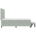 vidaXL Lit à ressorts avec matelas et banc gris clair 140x200 cm en velours