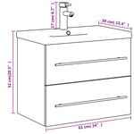 vidaXL Armoire lavabo de salle de bain avec bassin intégré sonoma gris