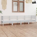 vidaXL Salon de jardin 4 Pièces Blanc Bois de pin massif