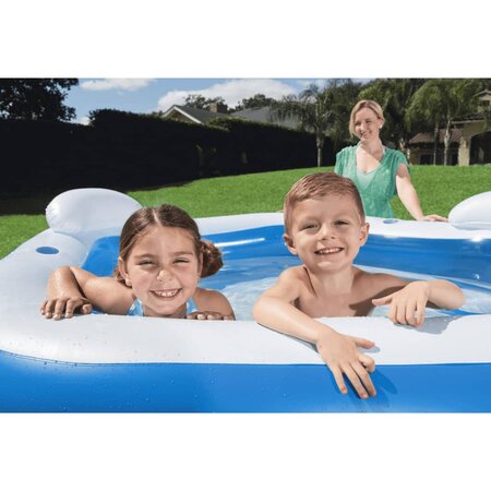 Bestway piscine pour enfants bleu 213 x 207 x 69 cm 54153 - La Poste