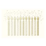 Carte Anniversaire Motifs Bougies - Or - Draeger paris
