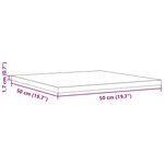 vidaXL Dessus de table 50x50x1 7 cm carré bois de pin massif