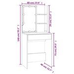 vidaXL Ensemble de coiffeuse avec LED Chêne Sonoma Bois d'ingénierie