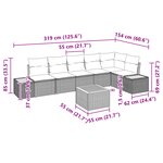 vidaXL Ensemble de canapé de jardin 7 pièces avec coussins gris rotin synthétique acacia