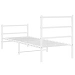 vidaXL Cadre de lit métal avec tête de lit/pied de lit blanc 80x200 cm