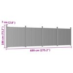 vidaXL Panneau de clôture gris 699x186 cm WPC