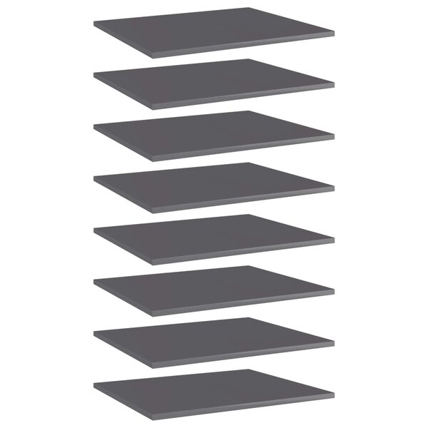 vidaXL Panneaux de bibliothèque 8 Pièces gris brillant bois d’ingénierie