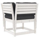 vidaXL Salon de jardin 3 Pièces avec coussins blanc bois massif de pin