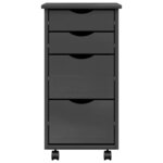 vidaXL Armoire roulante avec tiroirs MOSS gris bois de pin solide