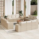 vidaXL Salon de jardin avec coussins 13 Pièces beige résine tressée