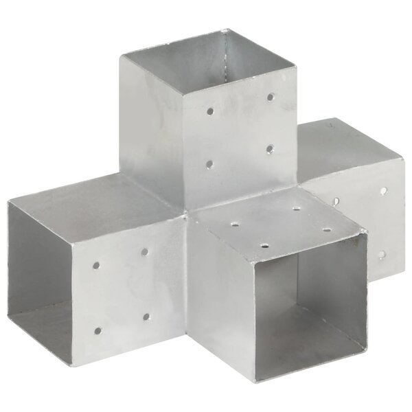 vidaXL Connecteur de poteau Forme en X Métal galvanisé 101x101 mm