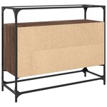 vidaXL Buffet avec dessus en verre chêne marron bois d'ingénierie