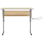 Bureau table poste de travail meuble d'ordinateur informatique étude d'artisanat chêne sonoma et 110 x 53 x (58-87) cm brun 02_0023699