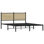 vidaXL Cadre de lit en métal sans matelas chêne sonoma 140x190 cm