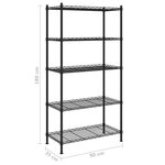 vidaXL Étagère de rangement 5 niveaux 90x35x180 cm Noir 250 kg