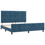 vidaXL Cadre de lit avec tête de lit Bleu foncé 160x200 cm Velours