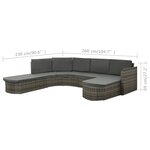 vidaXL Salon de jardin 4 Pièces avec coussins résine tressée gris