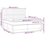vidaXL Sommier à lattes de lit matelas et LED Rose 180x200 cm Velours