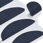 vidaXL Tapis d'escalier autocollants 15 Pièces 56x17x3 cm Bleu