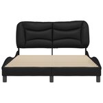 vidaXL Cadre de lit avec tête de lit Noir 140x190 cm Similicuir