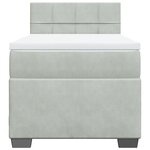 vidaXL Sommier à lattes de lit et matelas Gris clair 100x200cm Velours