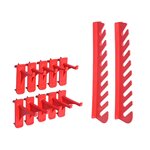 vidaXL Kit de bacs de stockage et panneaux muraux 34 Pièces Rouge et noir