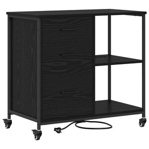 vidaXL Cabinet de Bureau Chêne noir 76 x 41 x 72 cm Bois d'ingénierie