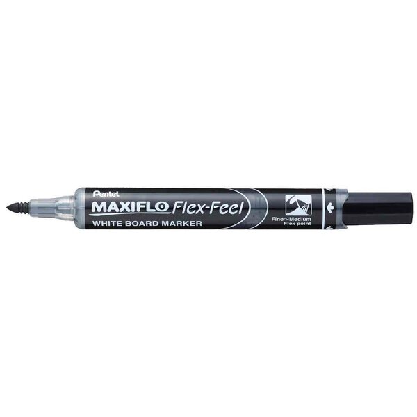 Marqueur pour tableau blanc maxiflo flex-feel  noir x 12 pentel