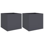 vidaXL Jardinières 2 Pièces anthracite 42x40x39 cm acier