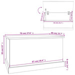 vidaXL Boîte de rangement gris béton 70x40x38 cm bois d'ingénierie