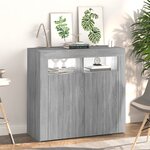vidaXL Buffet avec lumières LED sonoma gris 80x35x75 cm