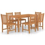 vidaXL Ensemble à manger de jardin 7 Pièces Bois de teck solide