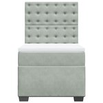 vidaXL Sommier à lattes de lit et matelas Gris clair 90x200 cm Velours