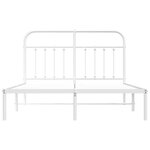 vidaXL Cadre de lit métal avec tête de lit blanc 140x200 cm