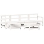 vidaXL Salon de jardin 6 Pièces blanc bois de pin massif