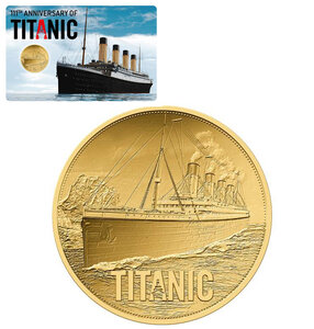 Pièce de monnaie en Or 3000 Francs g 0.031 (1/1000 oz) Millésime 2023 Gold Gift TITANIC COINCARD