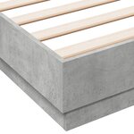 vidaXL Cadre de lit avec lumières LED gris béton 160x200 cm