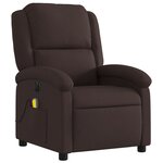 vidaXL Fauteuil de massage inclinable électrique Marron foncé Tissu