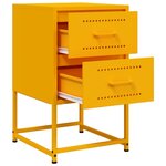 vidaXL Table de chevet jaune moutarde 36x39x60 5 cm acier