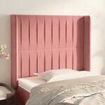 vidaXL Tête de lit avec oreilles Rose 93x16x118/128 cm Velours