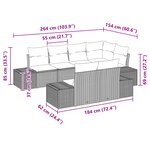 vidaXL Ensemble de Canapé de Jardin 7 Pièces avec Coussins Beige Rattan Acacia