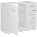 vidaXL Armoire d'évier Blanc brillant 63x30x54 cm Bois d'ingénierie