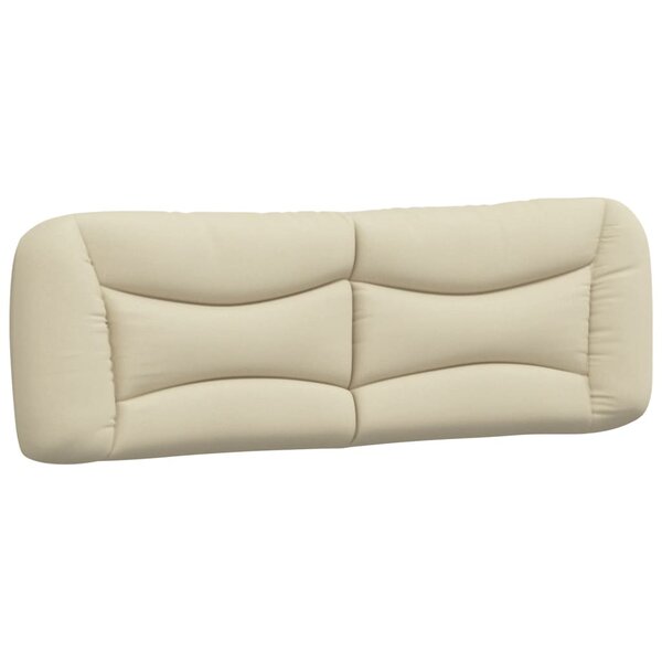 vidaXL Coussin de tête de lit crème 160 cm tissu
