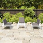vidaXL Salon de jardin 4 Pièces avec coussins Plastique Blanc