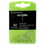 Boîte De 40 Punaises - Hauteur De Pointe 7mm - 10mm De Diamètre - Cristal Translucide - Exacompta