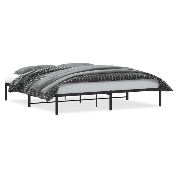 vidaXL Cadre de lit métal noir 193x203 cm