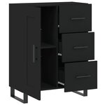 vidaXL Buffet noir 69 5x34x90 cm bois d'ingénierie