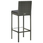 vidaXL Jeu de bar de jardin 7Pièces et coussins anthracite Résine tressée