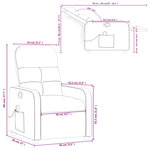 vidaXL Fauteuil de massage inclinable Marron foncé Tissu